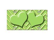 Smart Blonde LP 4976 Lime Green Lighter Lime Green Heart Chevron Monochromatic Metal Novelty License Plate