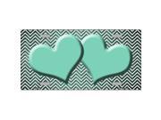 Smart Blonde LP 7195 Mint White Small Chevron Hearts Print Oil Rubbed Metal Novelty License Plate