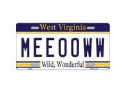 Smart Blonde LP 6536 Meeooww West Virginia Novelty Metal License Plate