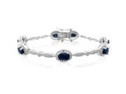 SuperJeweler 7 in. 4.5 Ct. Sapphire And Diamond Bracelet Platinum Overlay