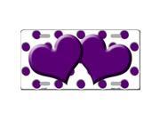 Smart Blonde LP 4247 Purple White Polka Dot Print With Purple Centered Hearts Novelty License Plate