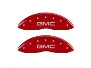 MGP Caliper Covers 34011SGMCRD GMC Red Caliper Covers Engraved Front Rear Set of 4
