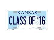 Smart Blonde LP 6629 Class of 16 Kansas Novelty Metal License Plate