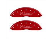 MGP Caliper Covers 35011SCTSRD Cursive Cadillac Red Caliper Covers Engraved Front Rear Set of 4