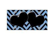 Smart Blonde LP 5057 Light Blue Black Chevron With Hearts Metal Novelty License Plate