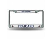 Rico Industries RIC FC78004 New Orleans Pelicans NBA Chrome License Plate Frame