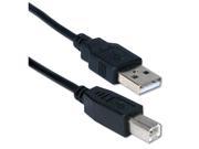 QVS CC2209C 15 15 ft. USB 2.0 High Speed 480Mbps Type A Male to B Male Black Cable