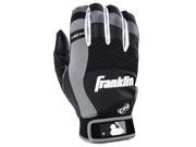 Franklin Sports 21353F1 X Vent Pro Adult Small Batting Gloves Black Gray