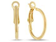 SuperJeweler 18K Hoop Earrings With Omega Backs 0.75 in. Yellow Gold