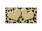 Smart Blonde LP 4542 Gold Black Cheetah With Gold Center Hearts Metal Novelty License Plate