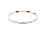 Icon Bijoux Bc00068A C02 Simple Rose Goldtone Crystal Bangle