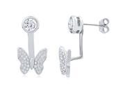 Doma Jewellery SSEZ844 Sterling Silver Earrings With CZ Butterfly 3.1 g.