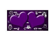 Smart Blonde LP 7760 Purple White Owl Hearts Oil Rubbed Metal Novelty License Plate