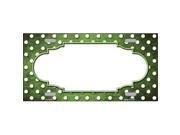 Smart Blonde LP 7418 Lime Green White Small Dots Scallop Print Oil Rubbed Metal Novelty License Plate