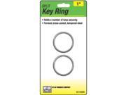 Hy Ko Products KC105BR 2 Pack 1 in. Brass Plated Split Key Ring Pack Of 5