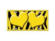 Smart Blonde LP 2436 Yellow Black Zebra Yellow Centered Hearts Novelty License Plate