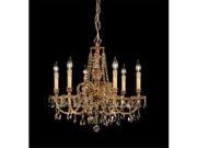 Novella Collection 2806 OB GTS Ornate Cast Brass Chandelier Accented with Golden Teak Strass Crystal