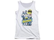 Trevco Batman Out Of The Pages Juniors Tank Top White Small