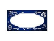 Smart Blonde LP 7770 Blue White Owl Scallop Oil Rubbed Metal Novelty License Plate