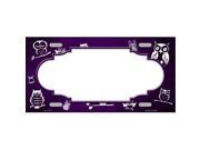 Smart Blonde LP 7775 Purple White Owl Scallop Oil Rubbed Metal Novelty License Plate