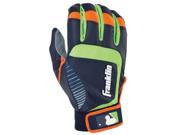 Franklin Sports 20957F2 Shok Sorb Neo Adult Medium Batting Gloves Gray Navy Lime