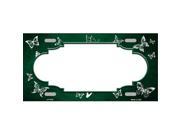 Smart Blonde LP 7679 Green White Scallop Butterfly Print Oil Rubbed Metal Novelty License Plate