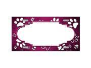 Smart Blonde LP 7588 Paw Print Scallop Pink White Metal Novelty License Plate