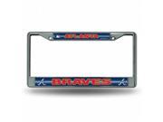 Rico Industries RIC FCGL5201 Atlanta Braves MLB Bling Glitter Chrome License Plate Frame