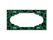Smart Blonde LP 4546 Green Black Cheetah Print With Scallop Metal Novelty License Plate