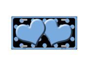 Smart Blonde LP 2433 Light Blue Black Polka Dot Light Blue Centered Hearts Novelty License Plate