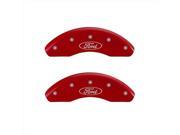 MGP Caliper Covers 10221SFRDRD Oval Logo Ford Red Caliper Covers Engraved Front Rear Set of 4