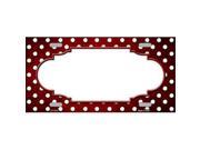 Smart Blonde LP 7413 Red White Small Dots Scallop Print Oil Rubbed Metal Novelty License Plate