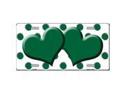 Smart Blonde LP 4241 Green White Polka Dot Print With Green Centered Hearts Novelty License Plate
