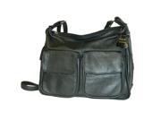 Leather In Chicago GD1870 BLK Lambskin Leather Shoulder Bag Black