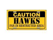 Smart Blonde LP 2593 Caution Hawks Fan Metal Novelty License Plate