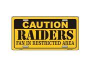 Smart Blonde LP 2521 Caution Raiders Metal Novelty License Plate