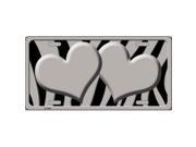 Smart Blonde LP 2440 Grey Black Zebra Grey Centered Hearts Novelty License Plate