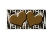 Smart Blonde LP 7190 Brown White Small Chevron Hearts Print Oil Rubbed Metal Novelty License Plate