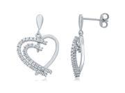 Doma Jewellery SSEHZ075 Sterling Silver Heart Earring With CZ 3.5 g.