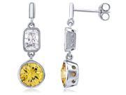 Doma Jewellery SSEZ024YC Sterling Silver Earrings With CZ 25 mm. height