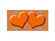 Smart Blonde LP 4331 Orange White Quatrefoil Orange Center Hearts Metal Novelty License Plate