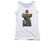 Trevco Judge Dredd In My Sights Juniors Tank Top White Small
