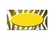 Smart Blonde LP 6937 Yellow White Zebra Oval Oil Rubbed Metal Novelty License Plate