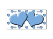 Smart Blonde LP 4249 Light Blue White Polka Dot Print With Light Blue Centered Hearts Novelty License Plate