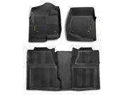 Goodyear 140023 Front Pair Rear Over Hump Floor Liner Black 2007 2014 Toyota Tundra Double Cab