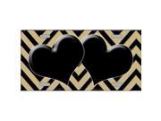 Smart Blonde LP 5060 Gold Black Chevron With Hearts Metal Novelty License Plate