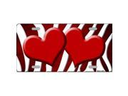 Smart Blonde LP 6946 Red White Zebra Hearts Oil Rubbed Metal Novelty License Plate