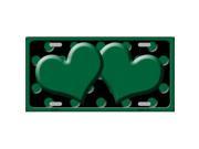 Smart Blonde LP 2422 Green Black Polka Dot Green Center Hearts Novelty License Plate