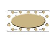 Smart Blonde LP 2997 Gold White Polka Dot Print With Gold Center Oval Metal Novelty License Plate