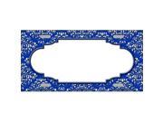 Smart Blonde LP 4650 Blue White Damask Print with Center Scalloped Metal Novelty License Plate